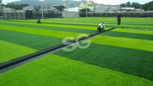 Thi công sân bóng đá cỏ nhân tạo ở Nha Trang