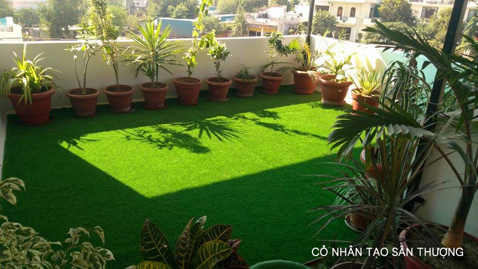 Thảm cỏ nhân tạo sân thượng đẹp