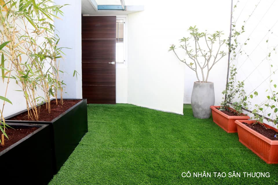 Thảm cỏ nhân tạo sân thượng đẹp