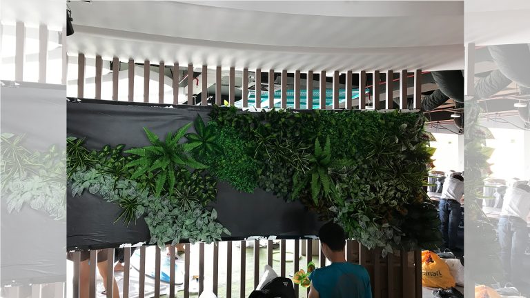thi công vách cây giả