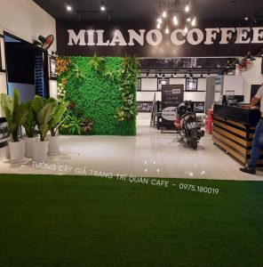 Cỏ nhân tạo trang trí quán cafe