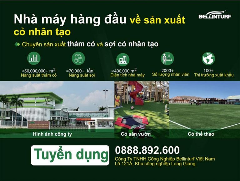 Nhà máy cỏ nhân tạo Bellinturf ở Việt Nam