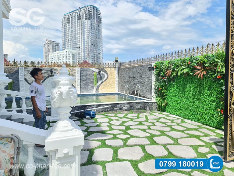 Thi công cỏ nhân tạo - tường cây giả Vũng Tàu