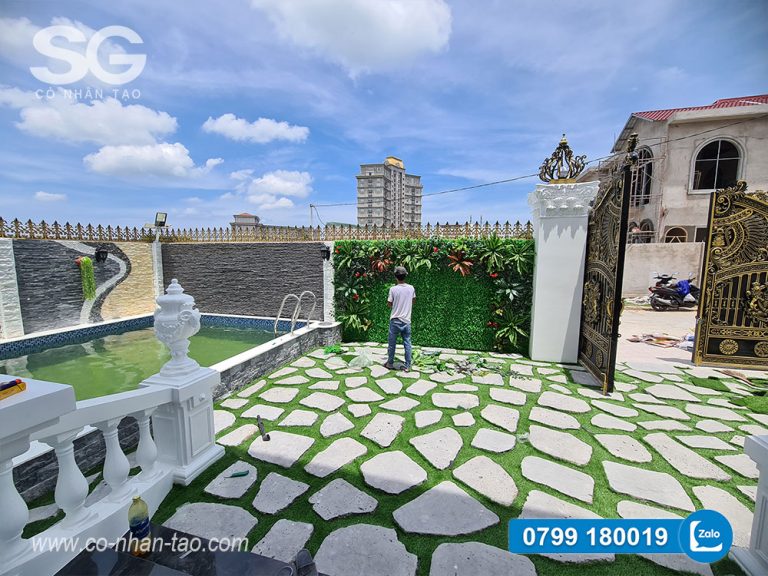 Thi công cỏ nhân tạo - tường cây giả Vũng Tàu