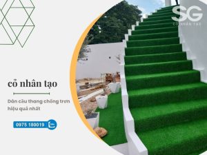 Cỏ nhân tạo dán cầu thang chống trơn