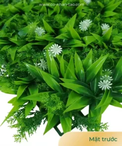 Tấm cỏ phát tài nở hoa nhựa treo tường