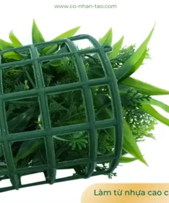 Tấm cỏ phát tài nở hoa nhựa treo tường