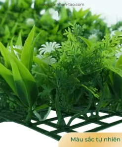 Tấm cỏ phát tài nở hoa nhựa treo tường