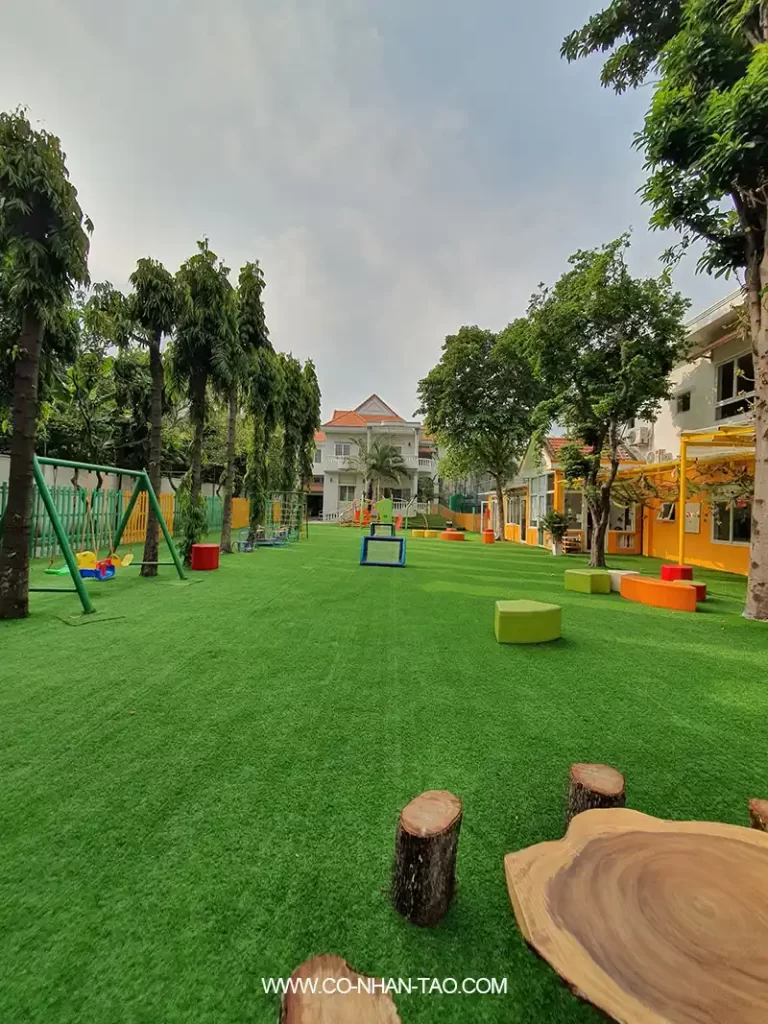 Cỏ nhân tạo trải trường mầm non wisdomland- Gò Vấp