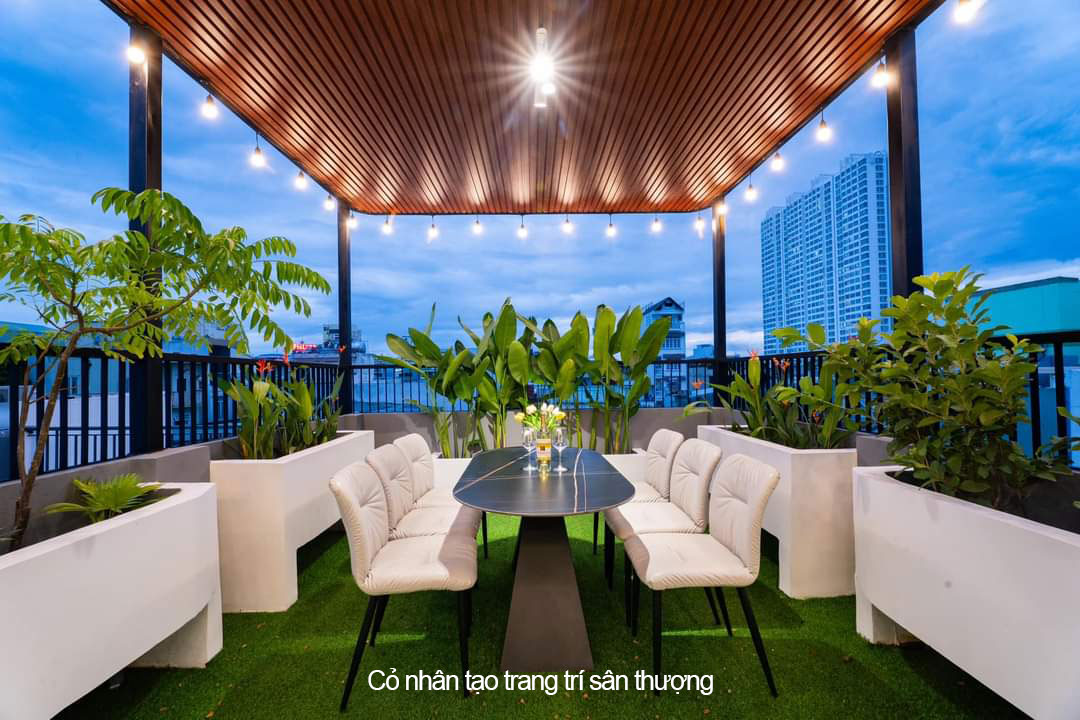 Thi công cỏ nhân tạo trải sân thượng ở Gò Vấp, Hồ Chí Minh