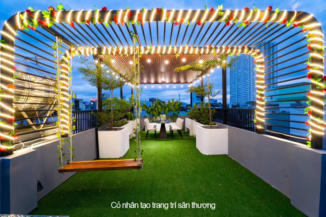 Thi công cỏ nhân tạo trải sân thượng ở Gò Vấp, Hồ Chí Minh