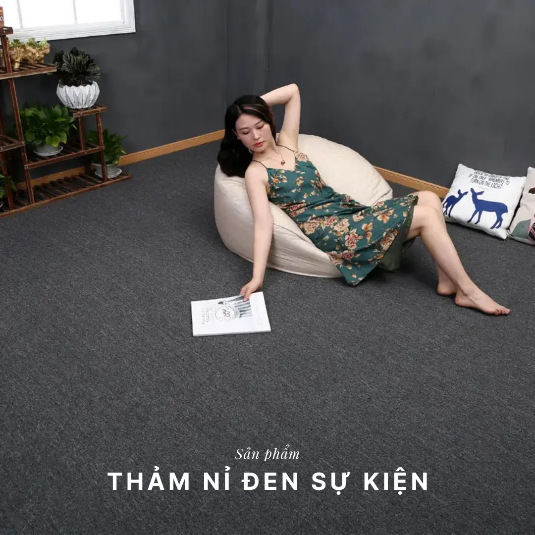 Thảm nỉ đen trải studo chụp hình