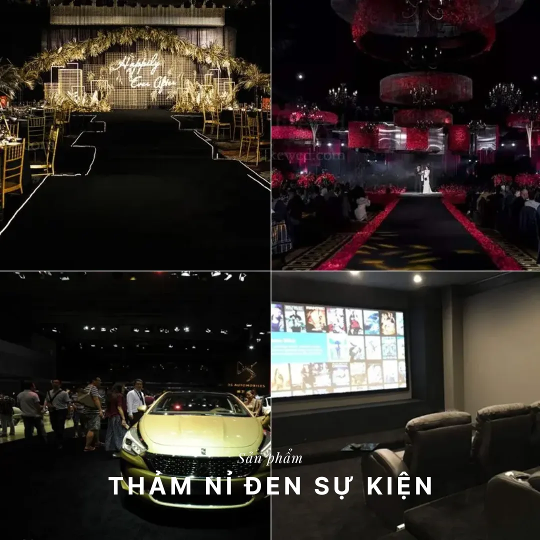 Thảm nỉ đen trang trí sự kiện