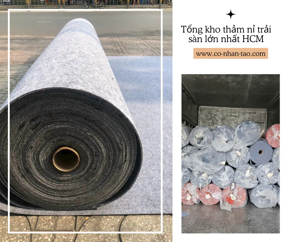 Thảm nỉ xám trải sàn