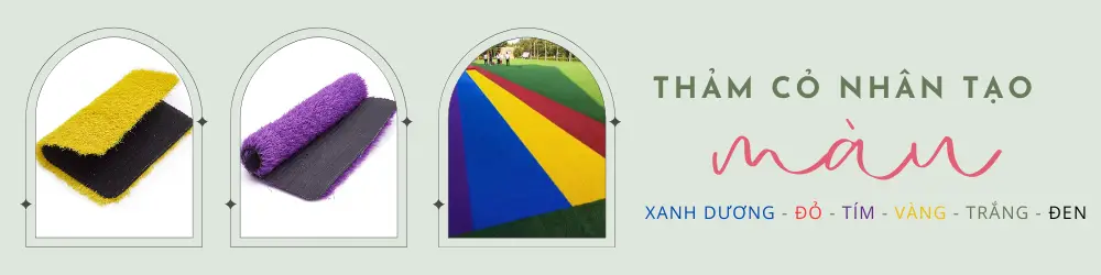 Giá cỏ nhân tạo màu xanh đỏ tím vàng trắng