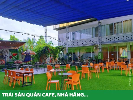 Cỏ nhân tạo trải quán cafe