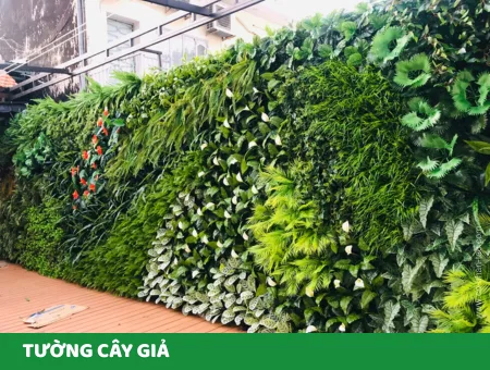 Tường cây giả