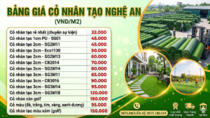 Cỏ nhân tạo Nghệ An